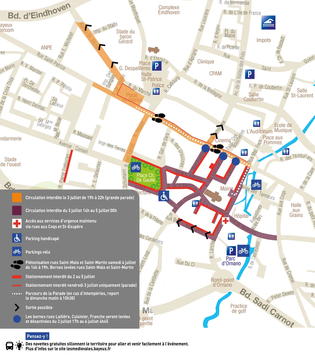Des restrictions de stationnement et de circulation sont mises en place ce week-end à Bayeux.