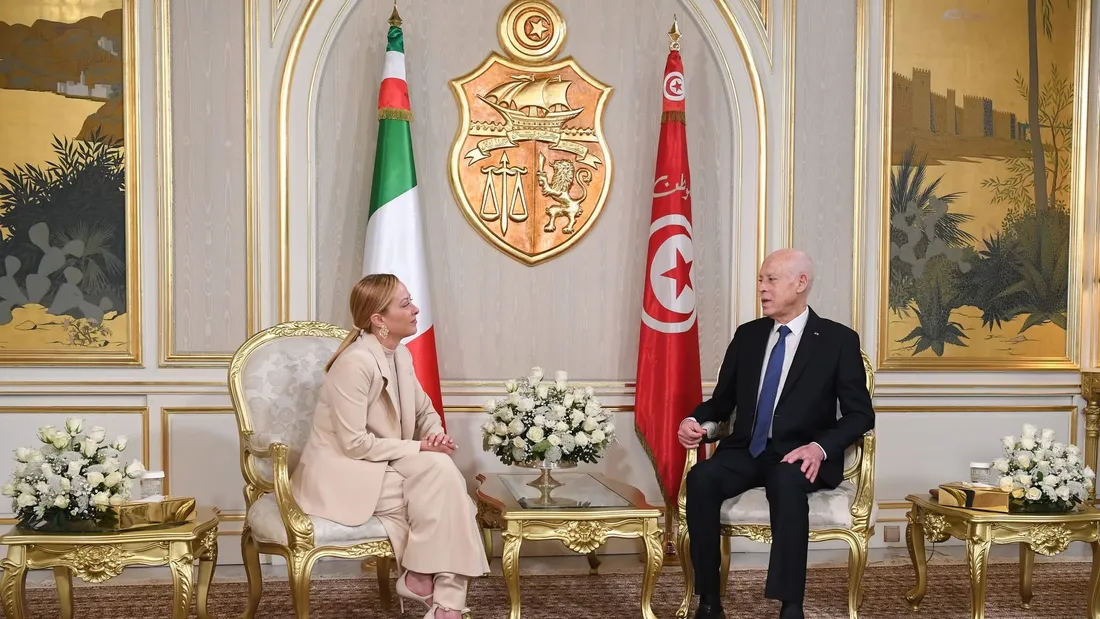 Photo Giorgia Meloni et Kaïs Saïed
