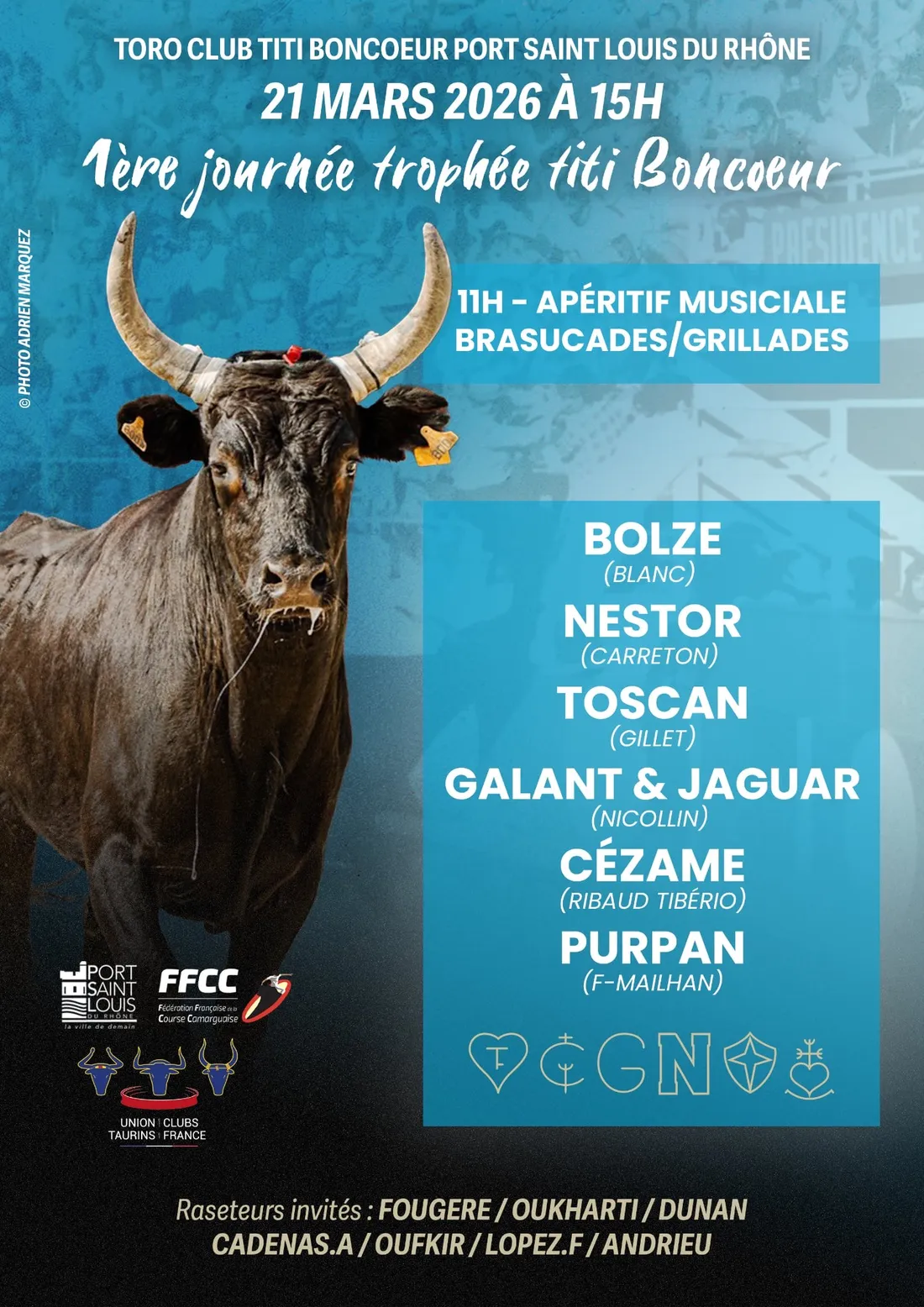 Port-Saint-Louis-du-Rhône ouvre le Trophée Titi Boncoeur aux arènes ce 21 mars