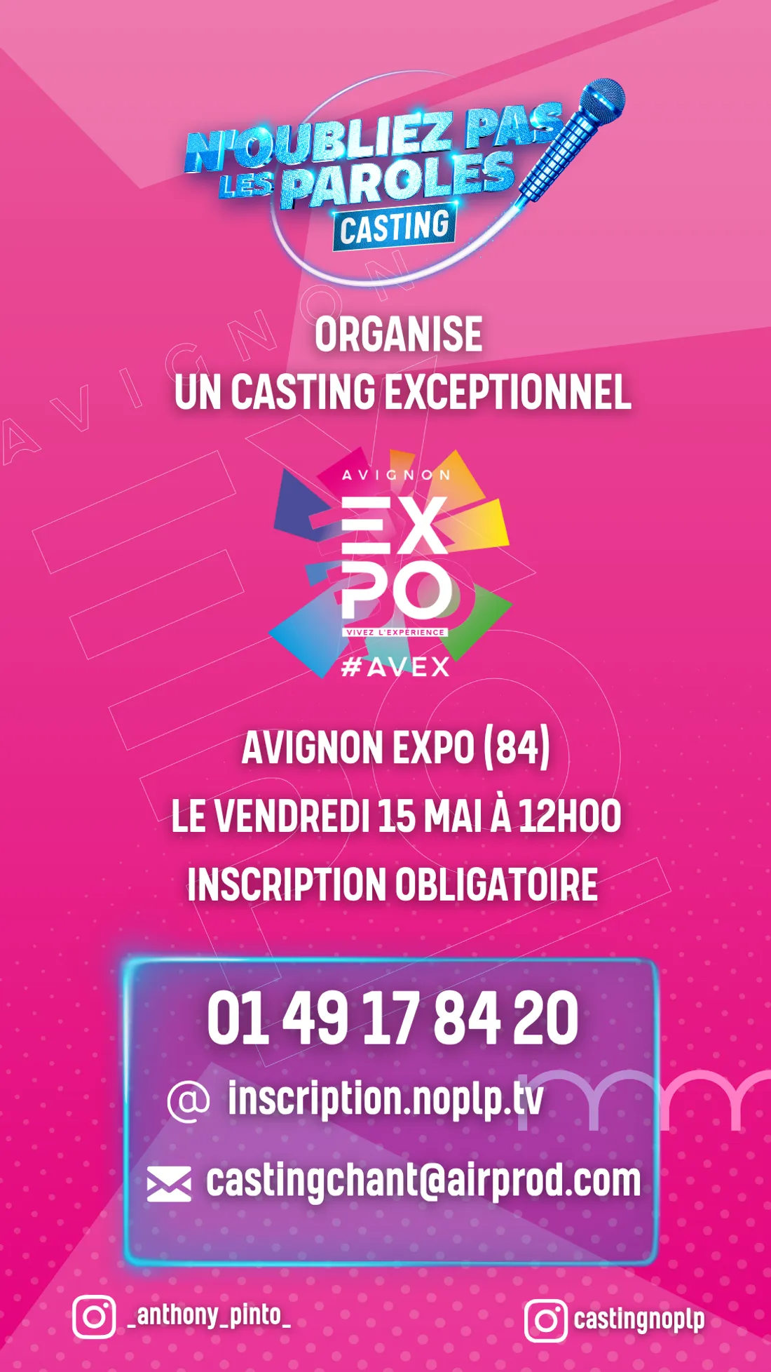 [TV] Casting exceptionnel en présentiel à la Foire Expo d’Avignon