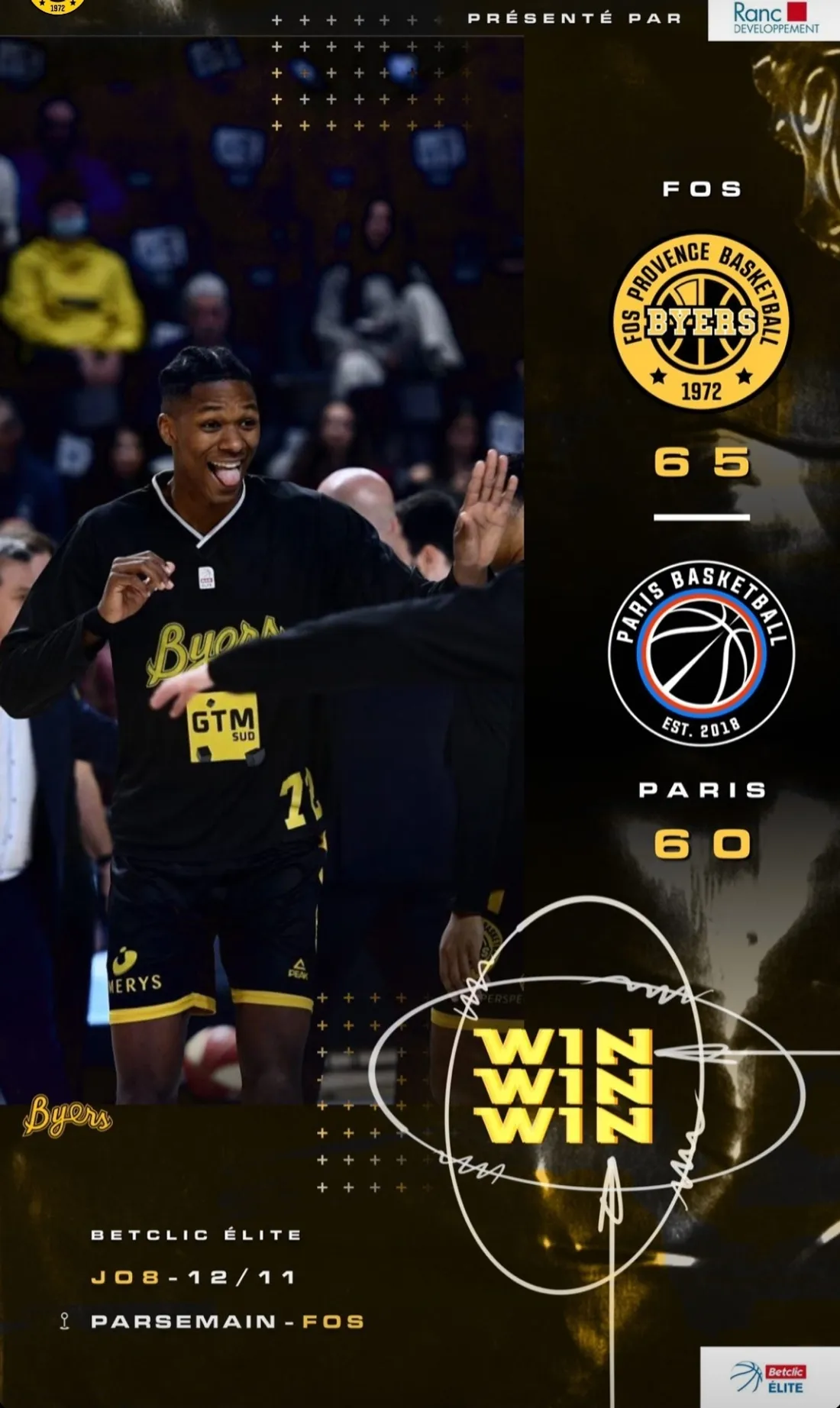 [ SPORT - BASKETBALL ] LE FOS PROVENCE BASKET FAIT BLOC FACE A PARIS 65-60