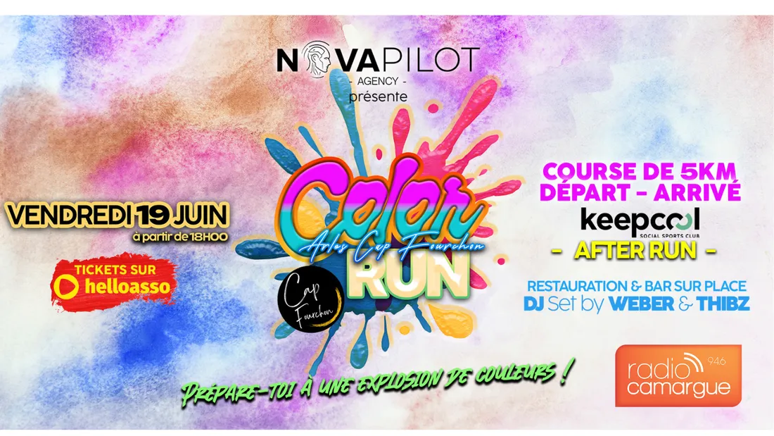 Color Run Cap Fourchon à Arles : une soirée festive et colorée de 5 km ouverte à tous