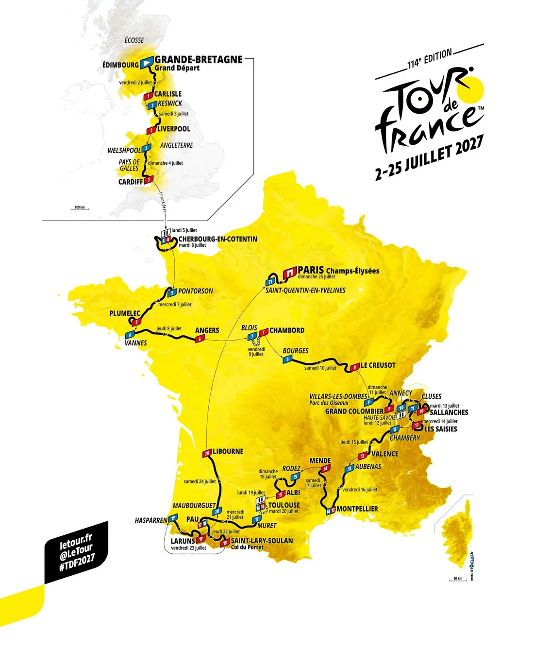 Le parcours du Tour de France 2027  