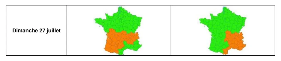 Prévisions Bison Futé - Période du vendredi 25 au dimanche 27 juillet 2025 