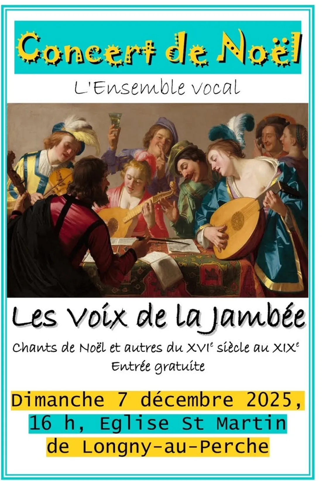 LONGNY-AU-PERCHE (61) - Concert de Noël avec Les Voix de la Jambée