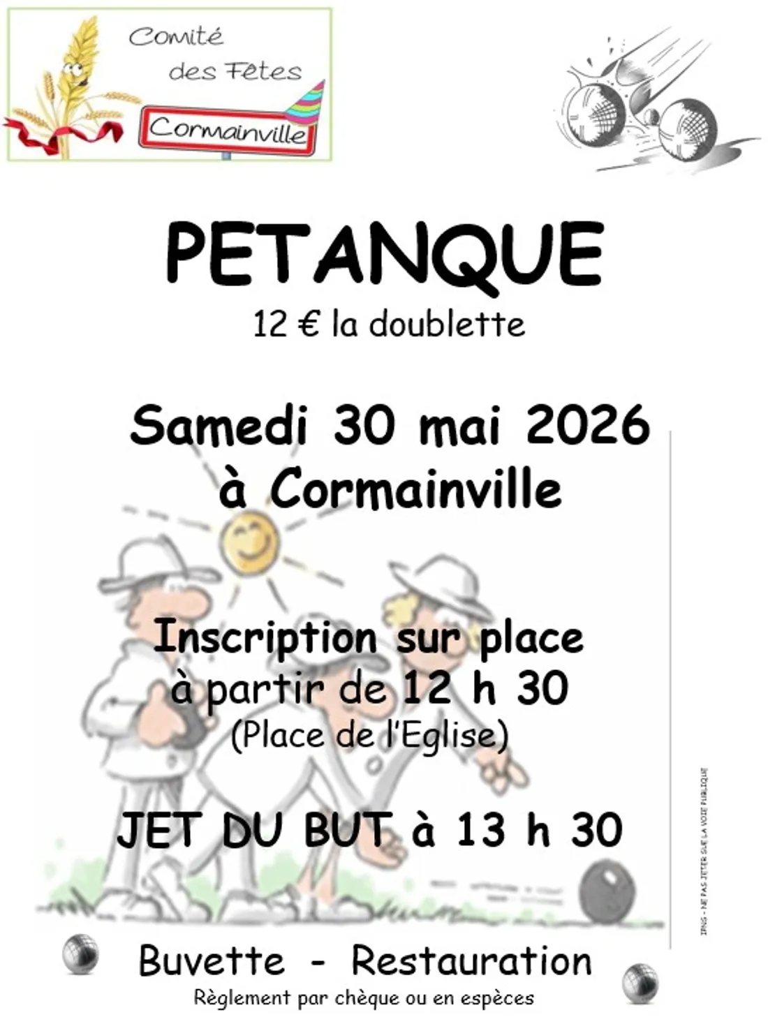 CORMAINVILLE - Concours de pétanque