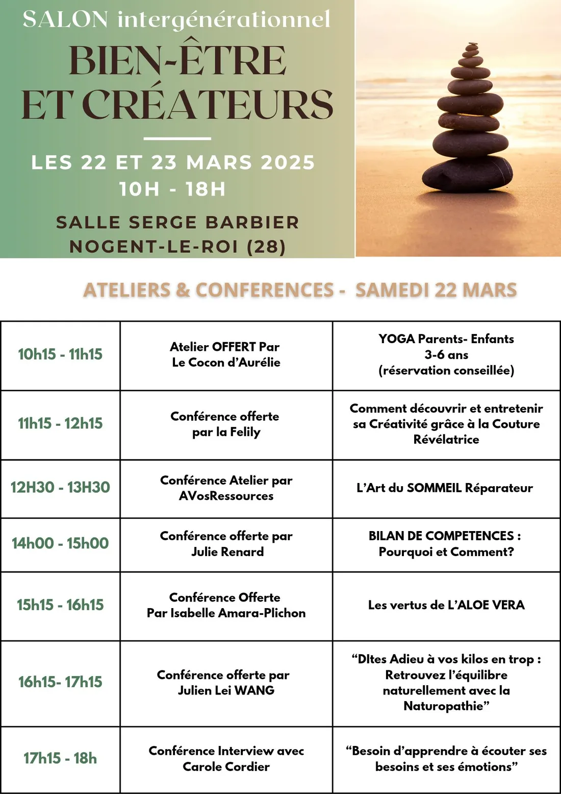 Bien-être et créateurs samedi 22 mars 2025