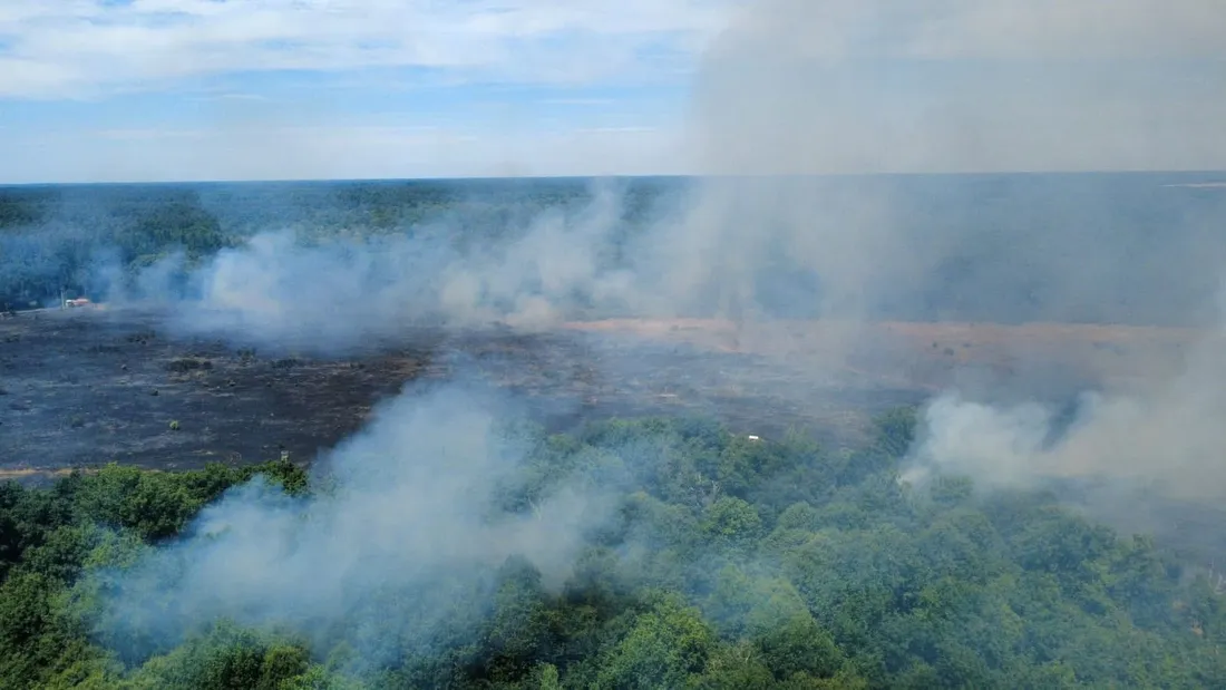 Feu sur la commune d’Ennordres © SDIS18