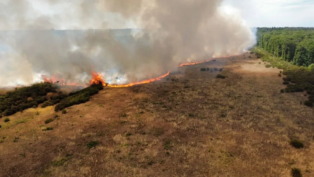 Feu sur la commune d’Ennordres © SDIS18