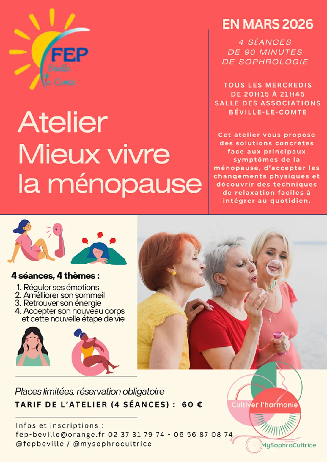 BÉVILLE-LE-COMTE - Atelier : Mieux vivre la ménopause
