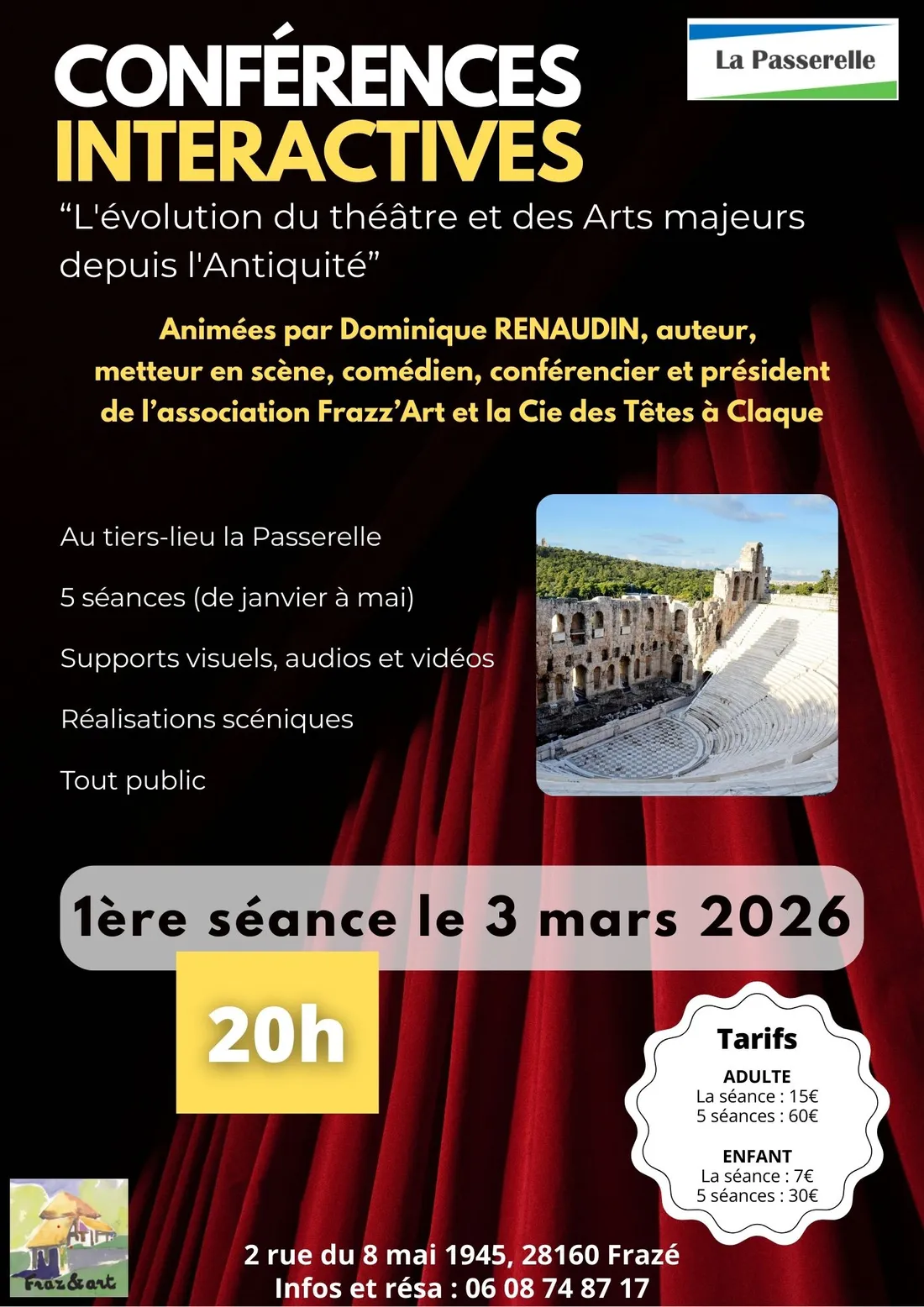 FRAZÉ - Conférence : L'évolution du théâtre et des arts majeurs depuis l'antiquité