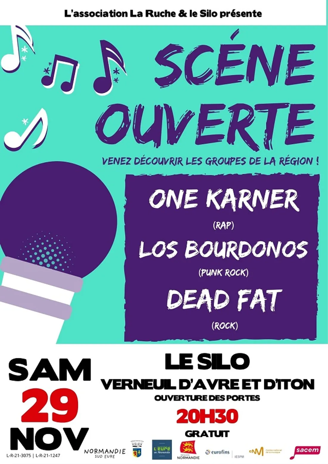 VERNEUIL-SUR-AVRE (27) - Scène ouverte : DEAD FAT + ONE KARNER + LOS BOURDONOS