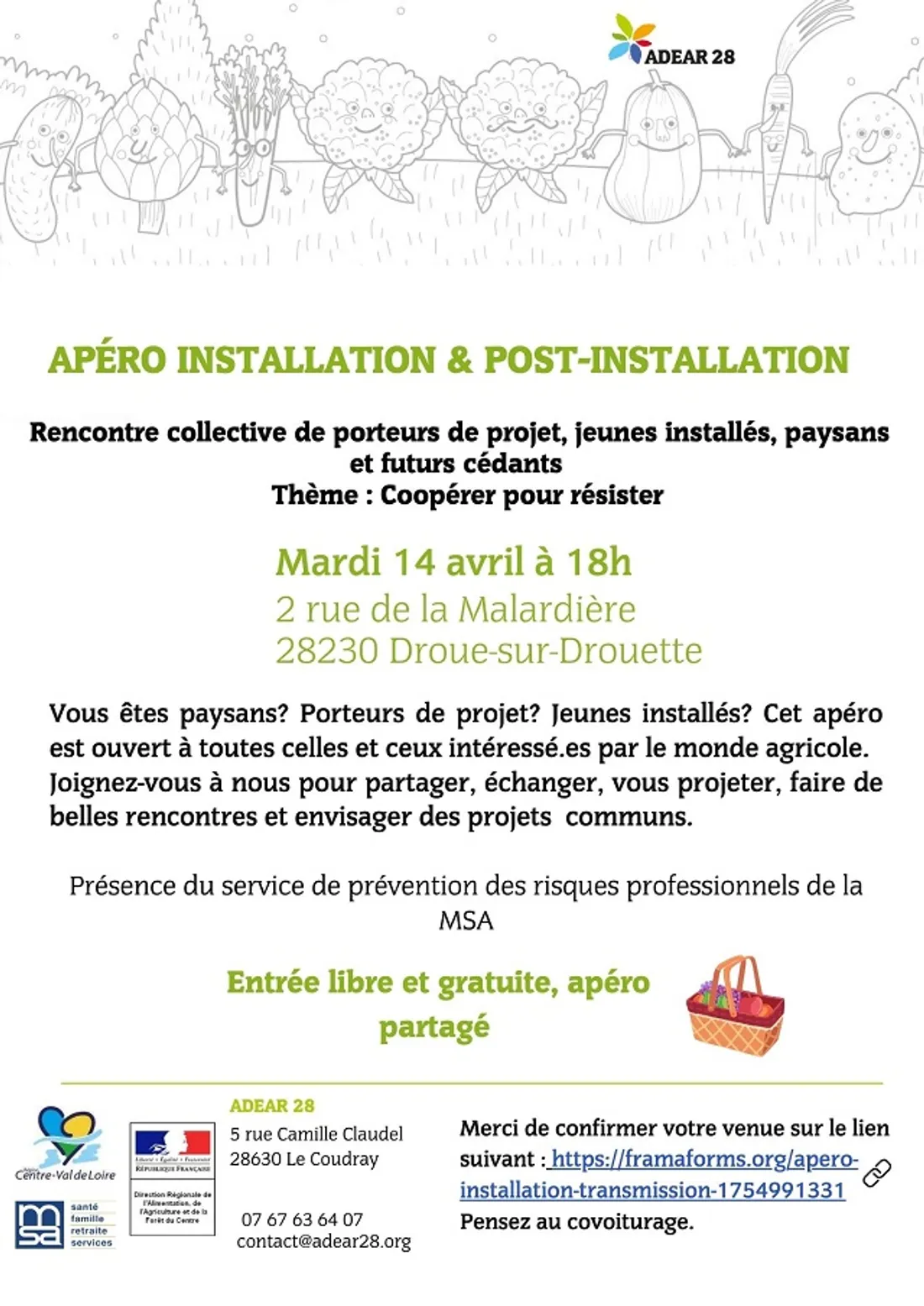 DROUE-SUR-DROUETTE - Apéro installation et post-installation de l'ADEAR 28