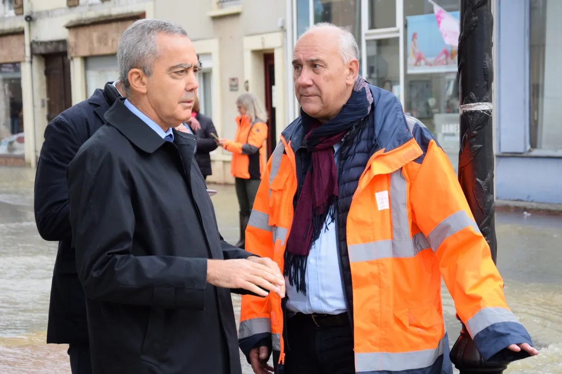 Visite, Préfet, inondation, Cloyes-les-Trois-Rivières