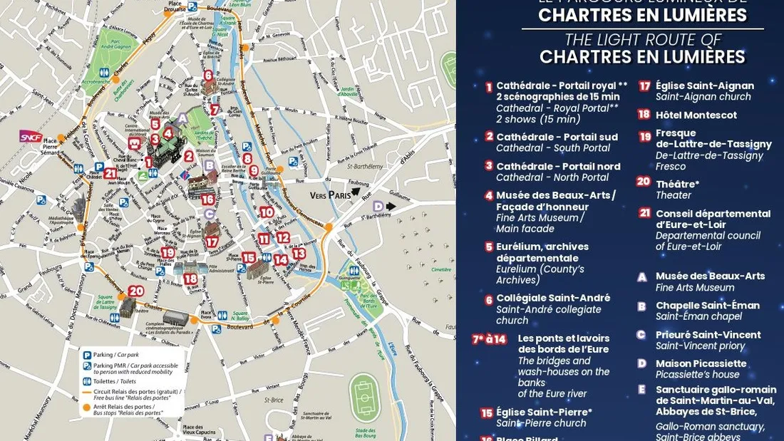 plan chartres en lumières