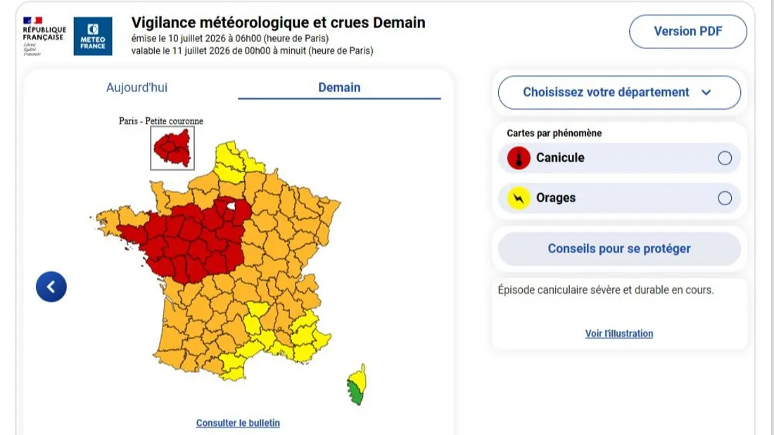 Carte de la canicule