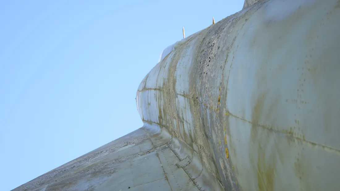 mirage III extrados mousse sur l'aile