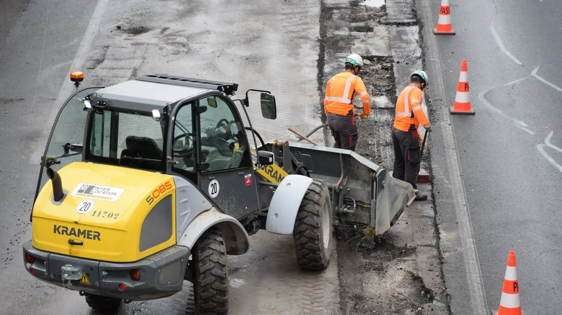 Travaux, chaussée, route