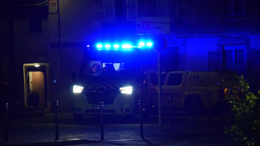 Pompiers Gyrophare nuit