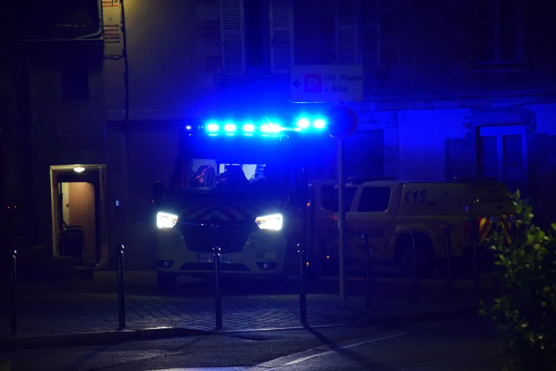 Pompiers Gyrophare nuit