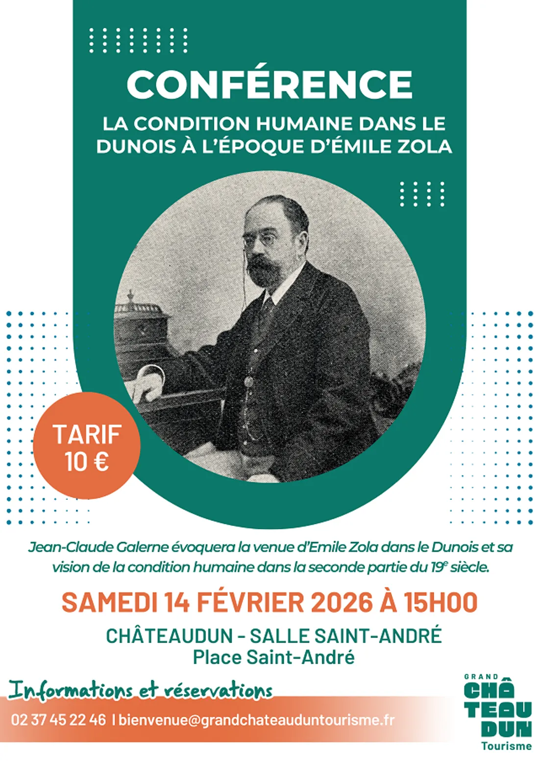CHÂTEAUDUN - Conférence : La condition humaine dans le Dunois à l’époque d’Émile Zola