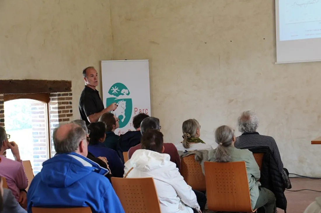 Olivier Cantat, expert climatologue au sein du GIEC normand,  à la Maison du Parc en mai 2024.