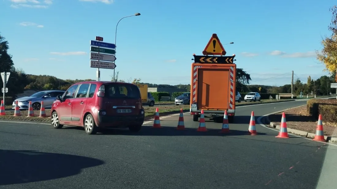 Fermeture de la RN 10 à hauteur de Marboué, vendredi 17 octobre