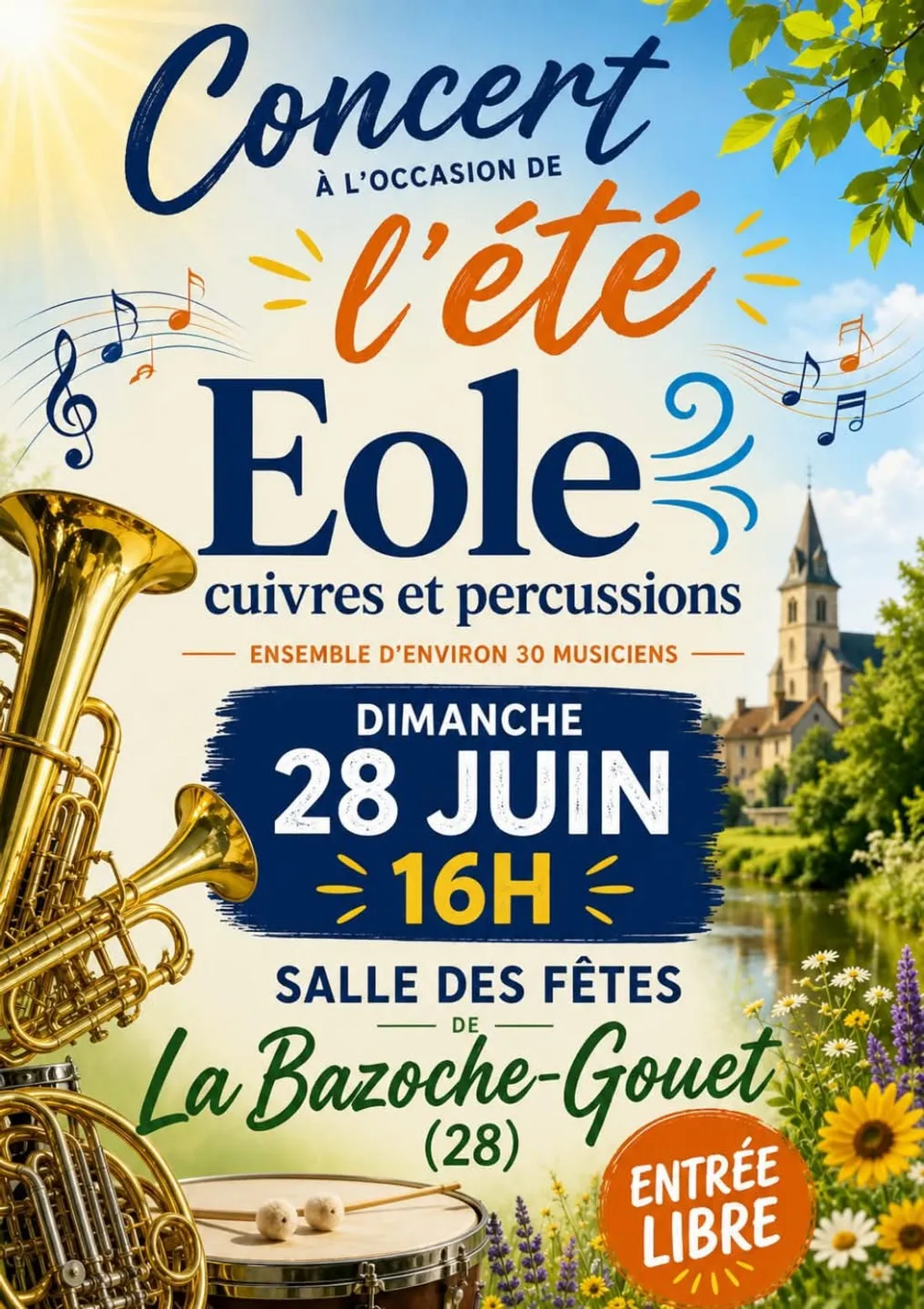 LA BAZOCHE-GOUËT - Concert : Éole, cuivres et percussions