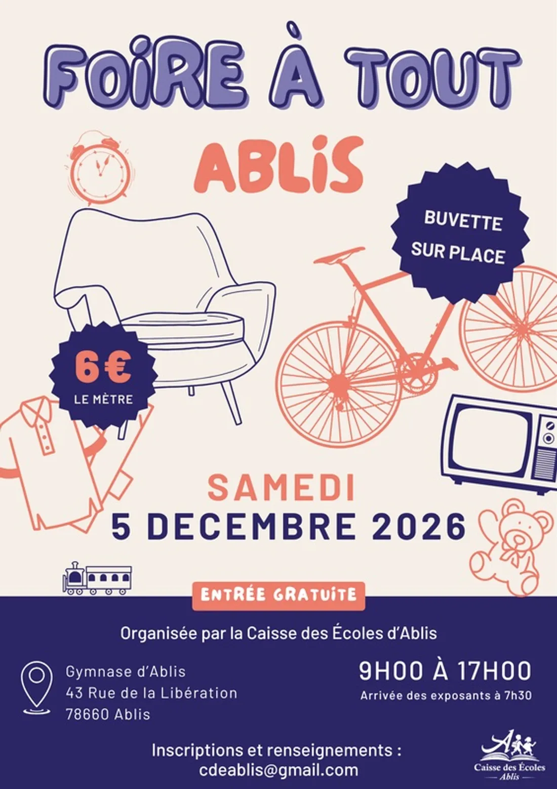 ABLIS (78) - Foire à tout de la Caisse des Écoles