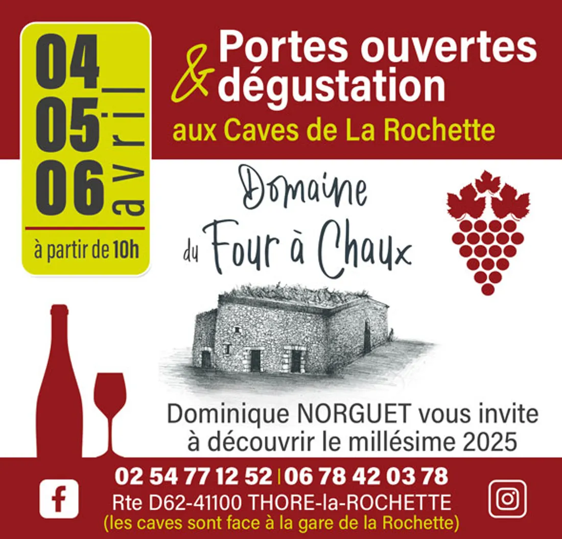 THORÉ-LA-ROCHETTE (41) - Portes ouvertes et dégustation aux Caves de La Rochette