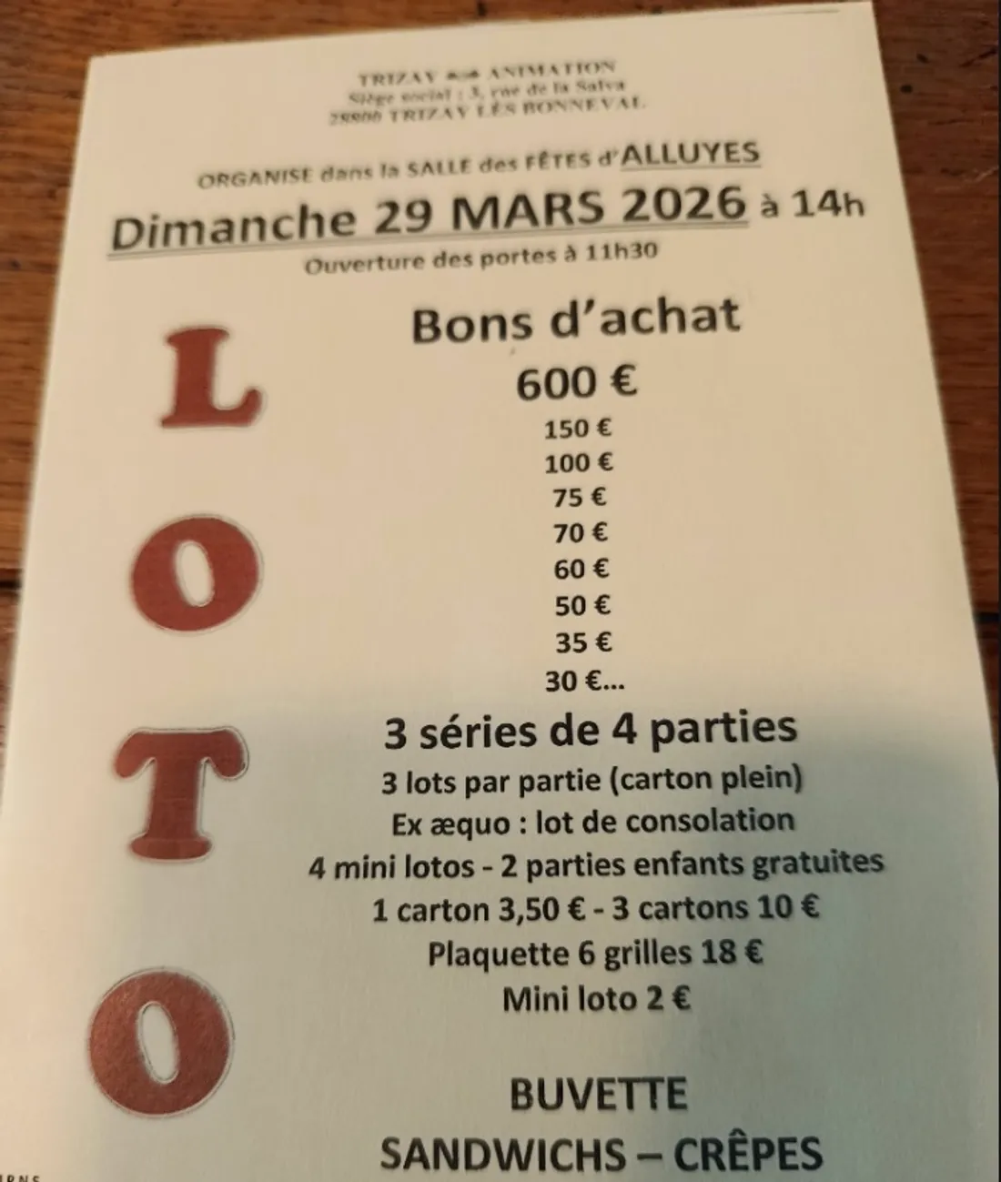 ALLUYES - Loto de Trizay Animation