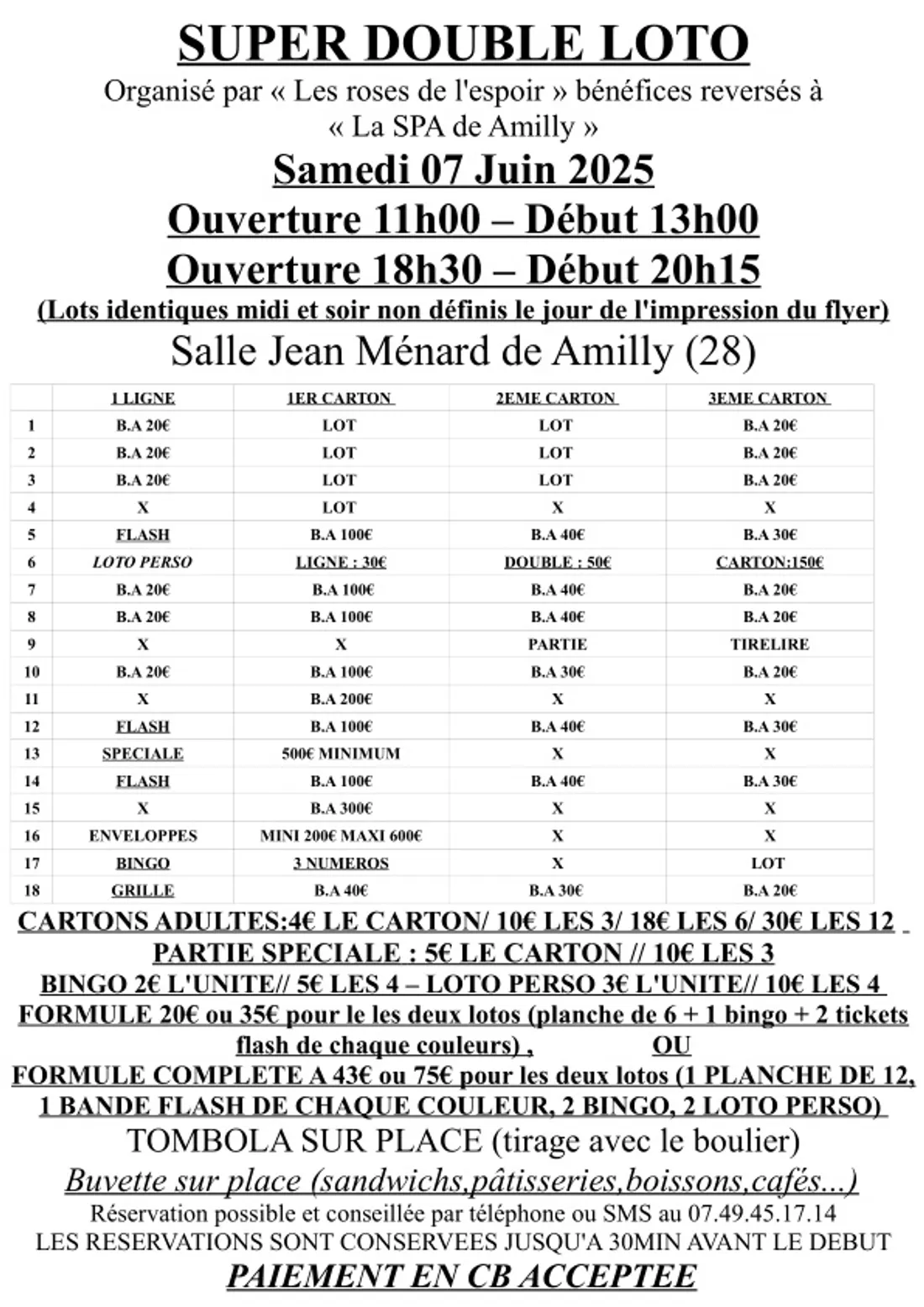 AMILLY - Loto des Roses de l'Espoir