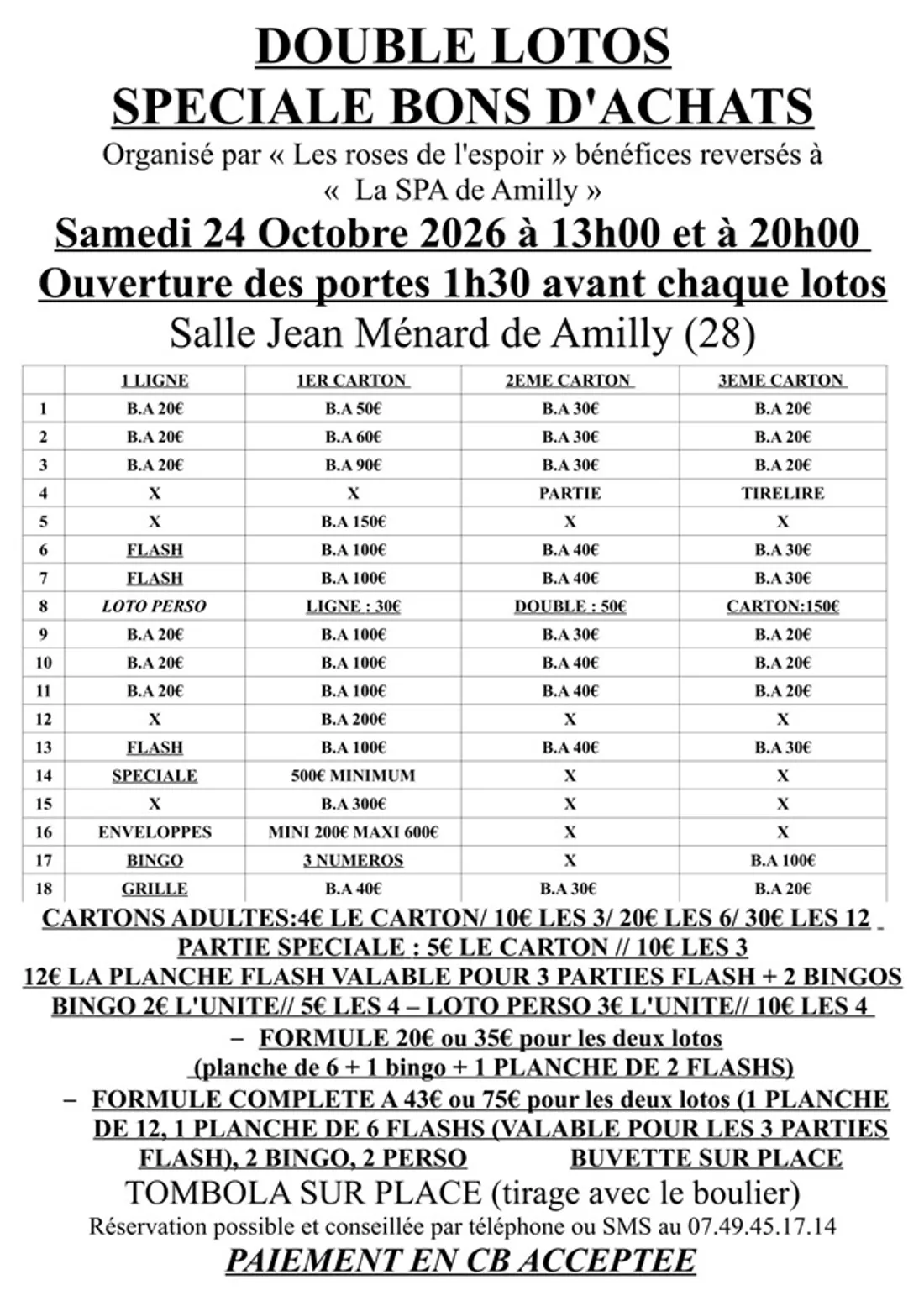 AMILLY - Loto des Roses de l'Espoir