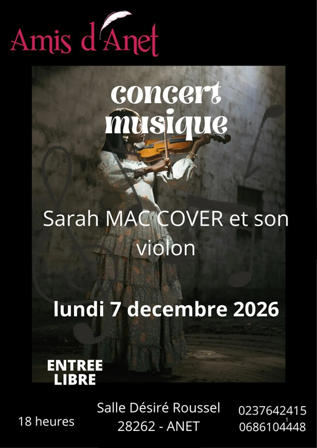 ANET - Concert : Sarah Mac Cover et son violon