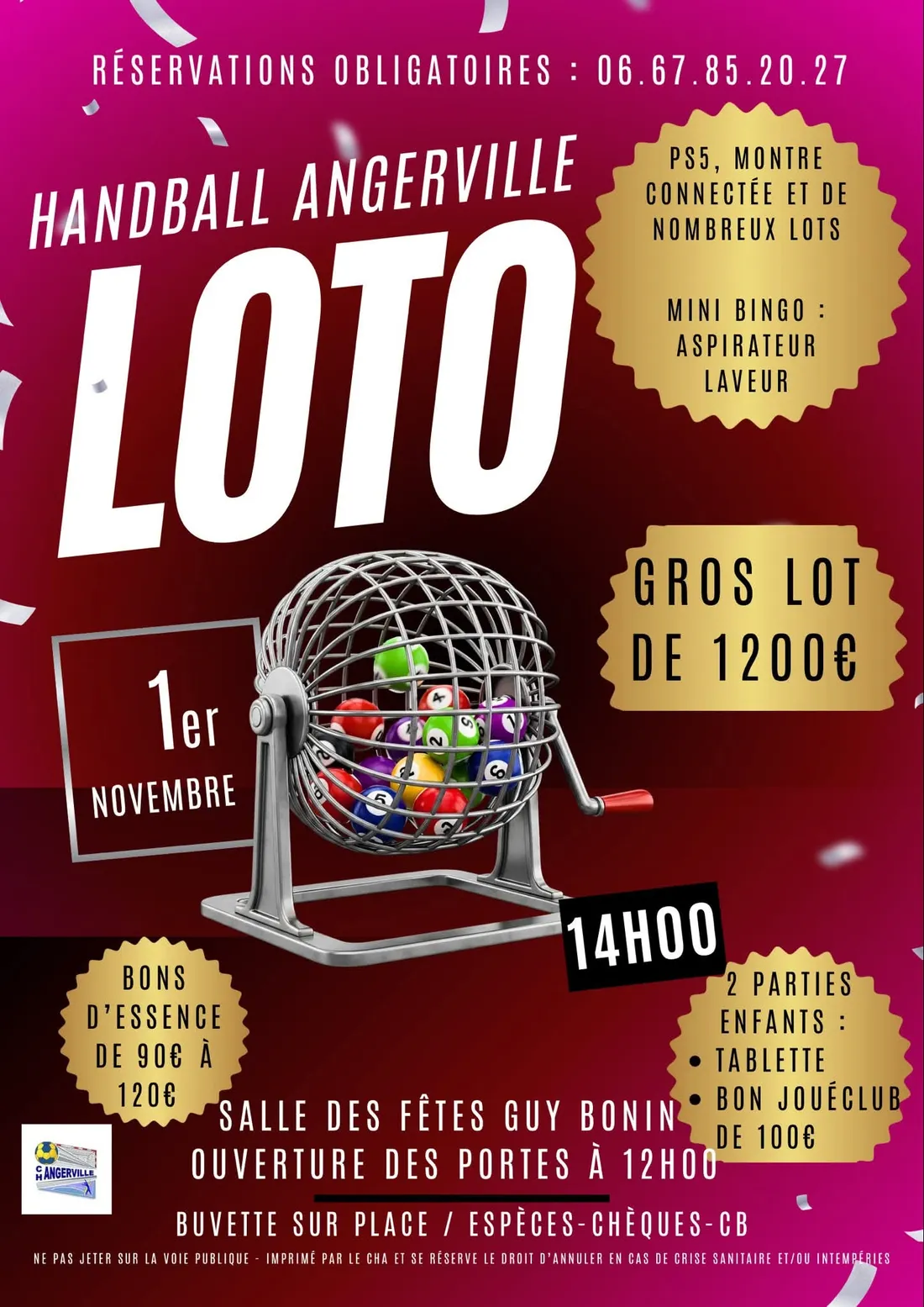 ANGERVILLE (91) - Loto du Handball