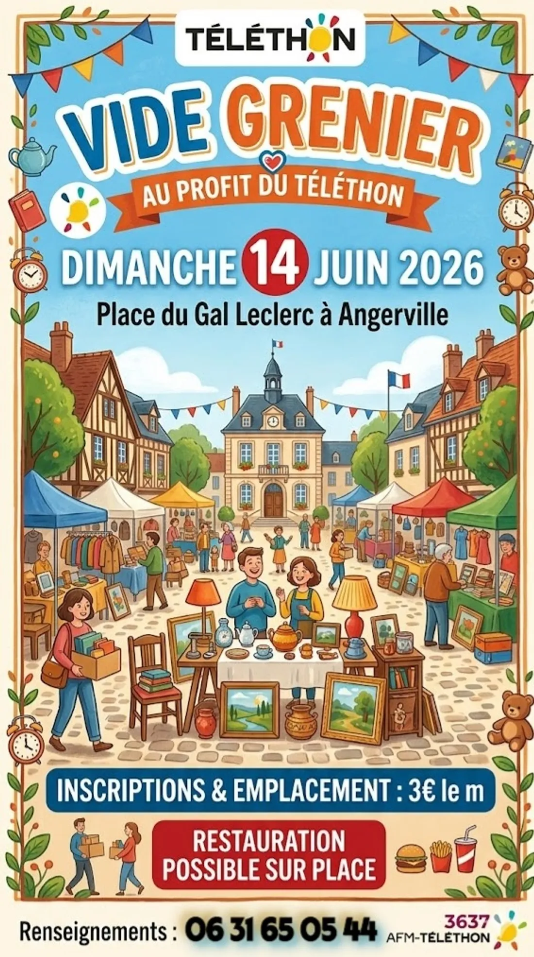 ANGERVILLE (91) - Brocante Téléthon