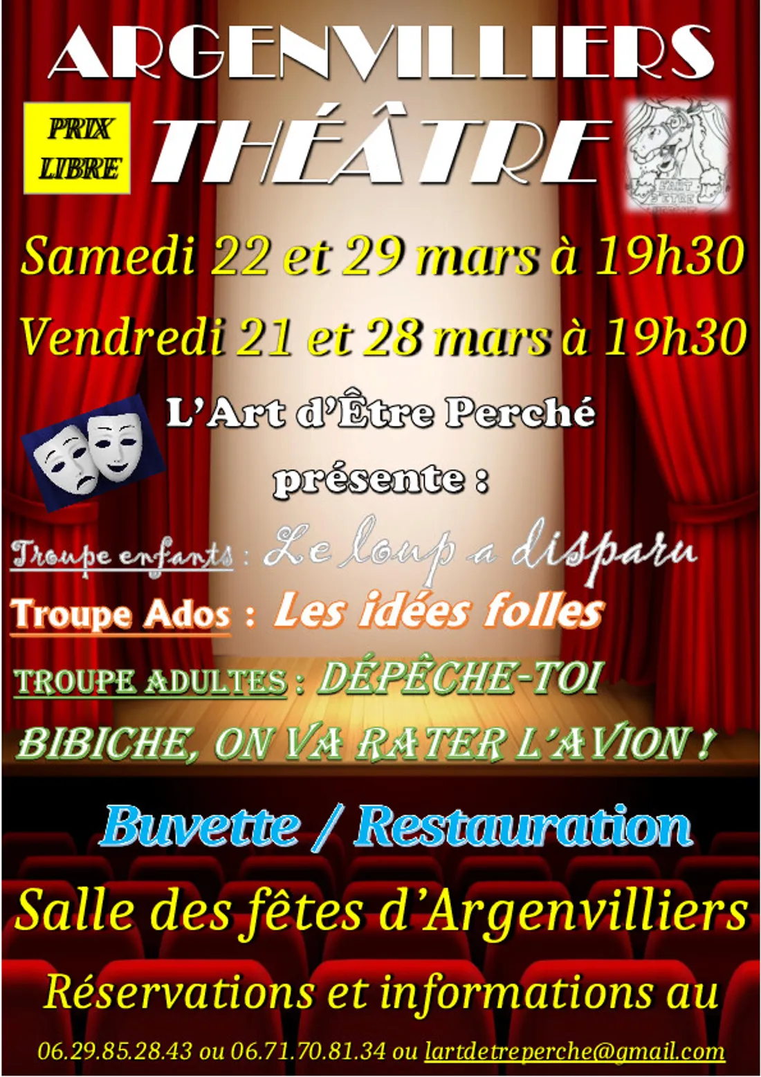 ARGENVILLIERS - Théâtre : Dépêche-toi Bibiche, on va rater l'avion !