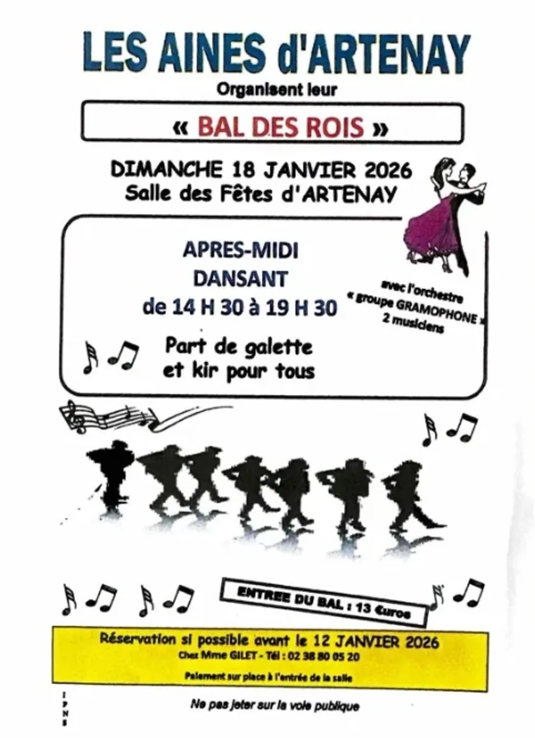 ARTENAY (45) - Bal des Rois avec l'Orchestre Gramophone