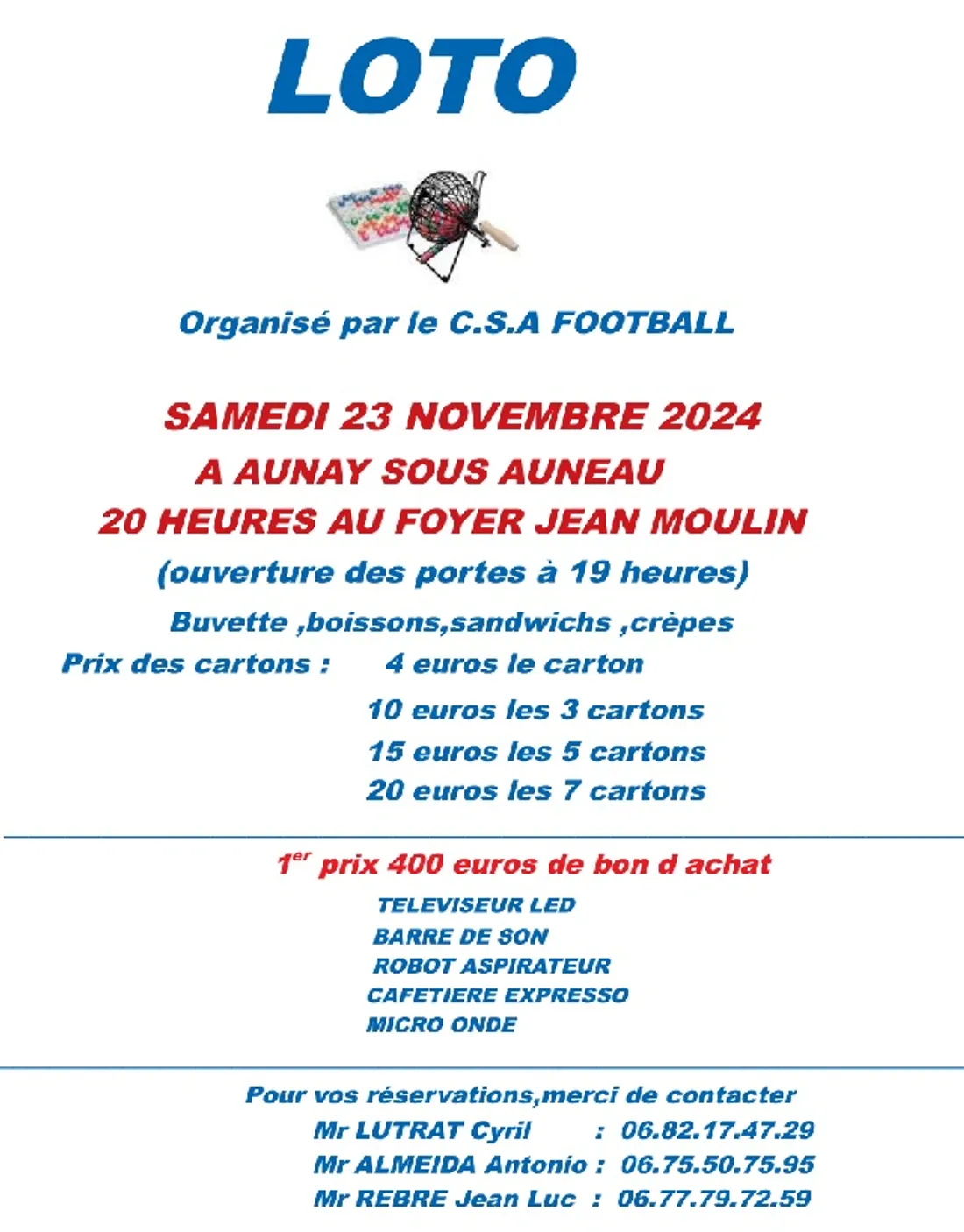 AUNAY-SOUS-AUNEAU - Loto du CSA Football