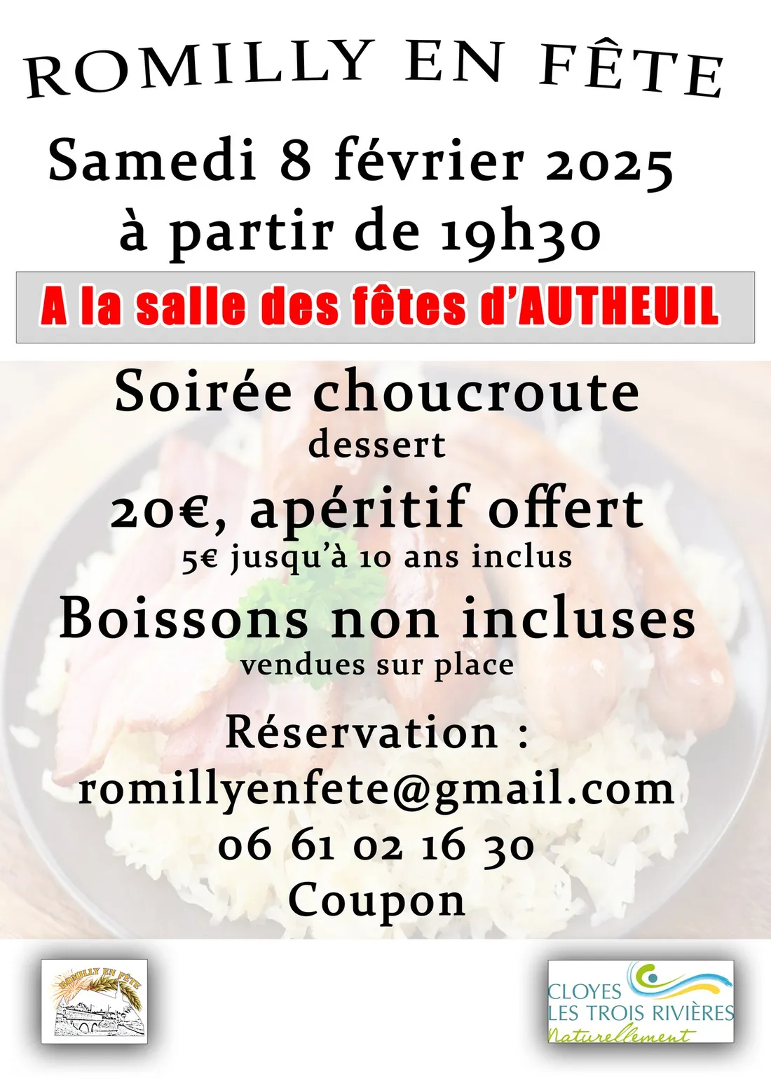 AUTHEUIL – Soirée choucroute de Romilly en Fête
