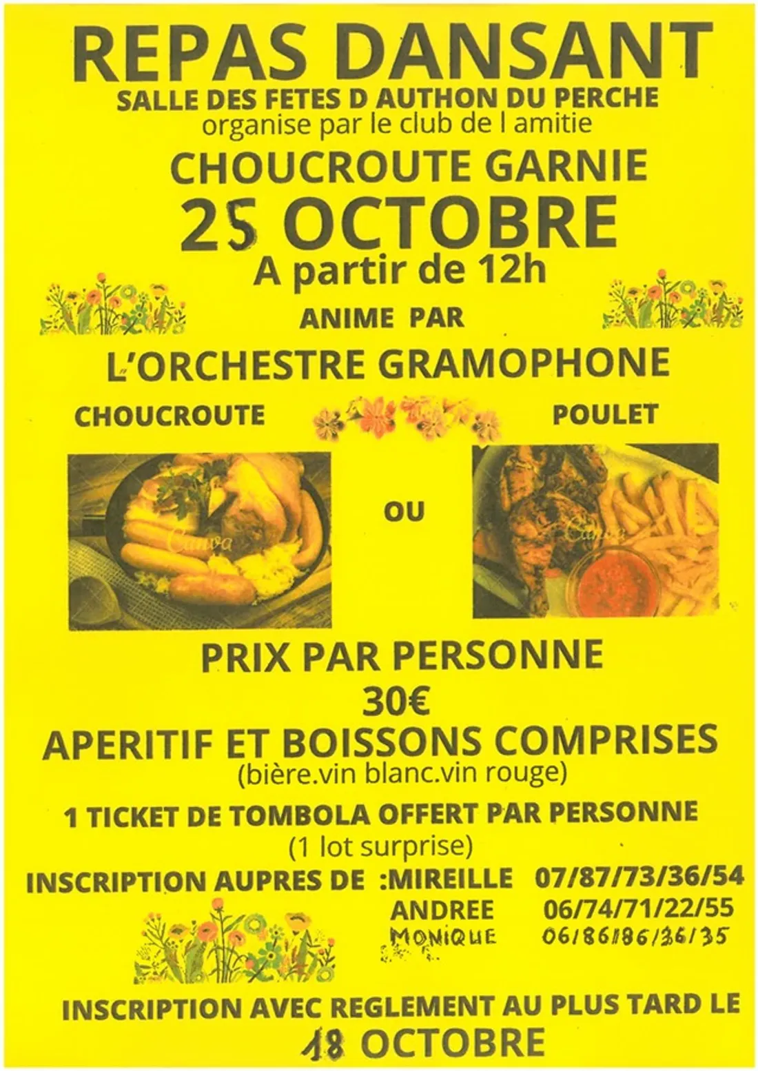 AUTHON-DU-PERCHE - Déjeuner dansant avec l'orchestre Gramophone
