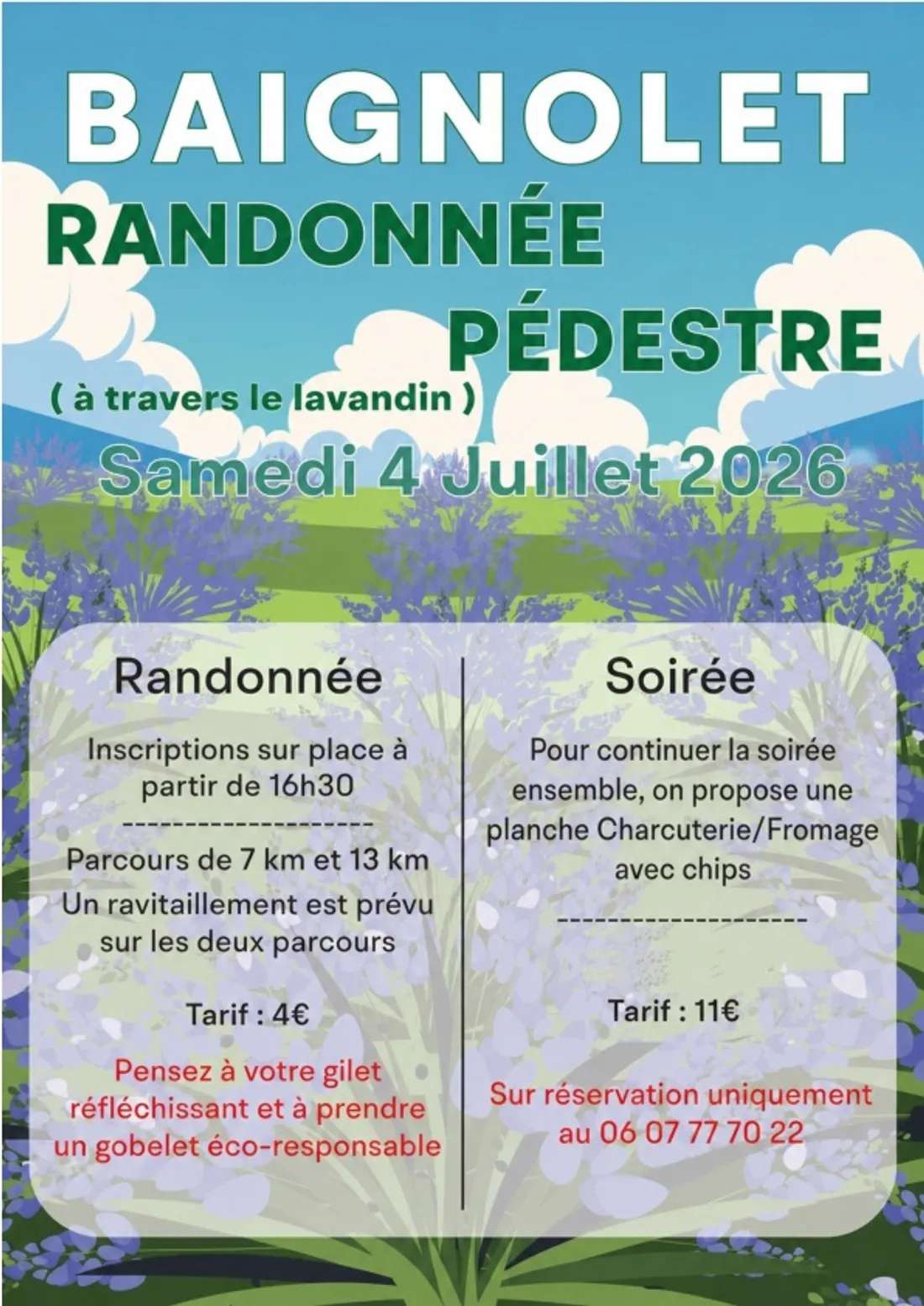 BAIGNOLET - Randonnée pédestre à travers le lavandin