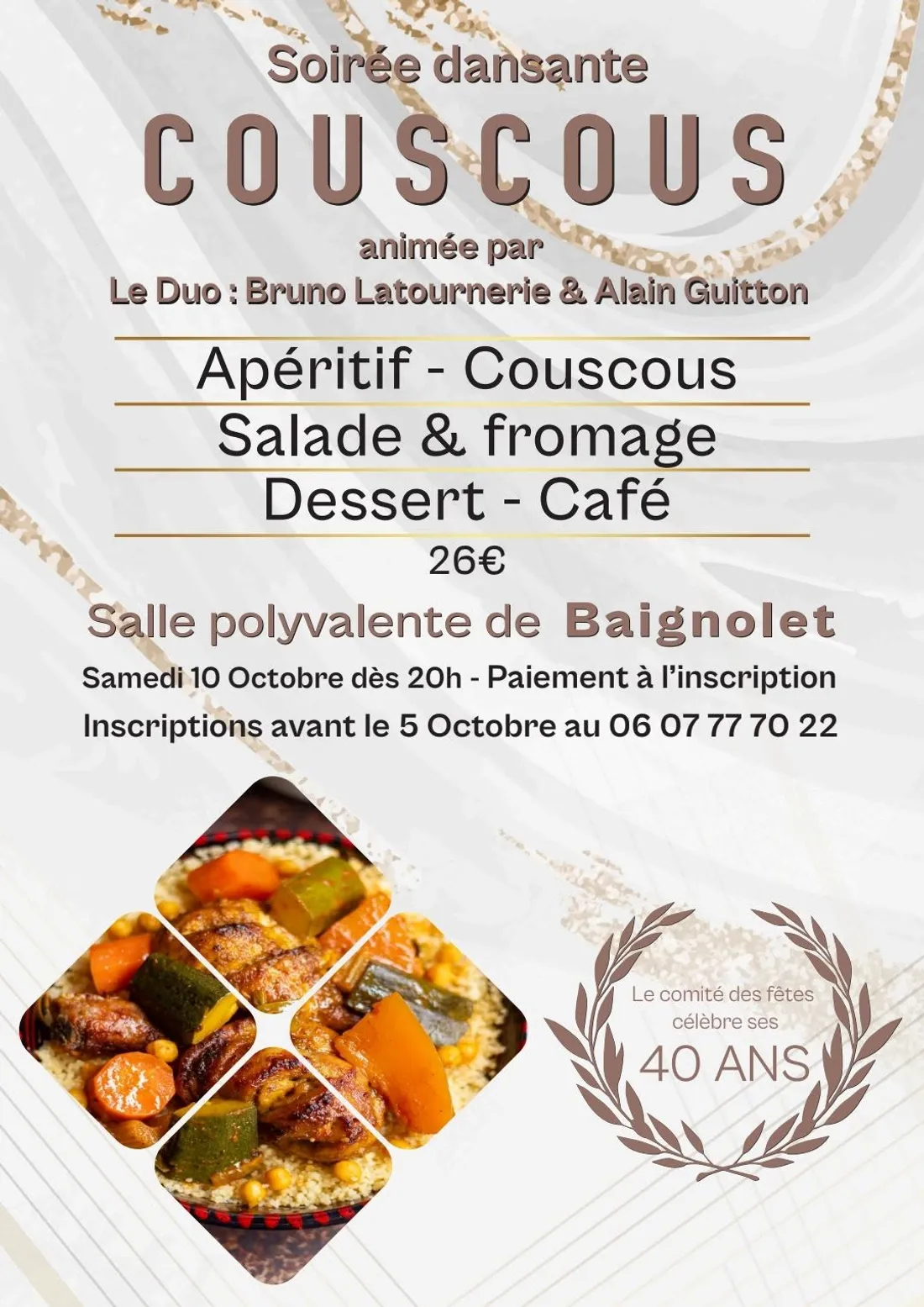 BAIGNOLET - Soirée dansante couscous