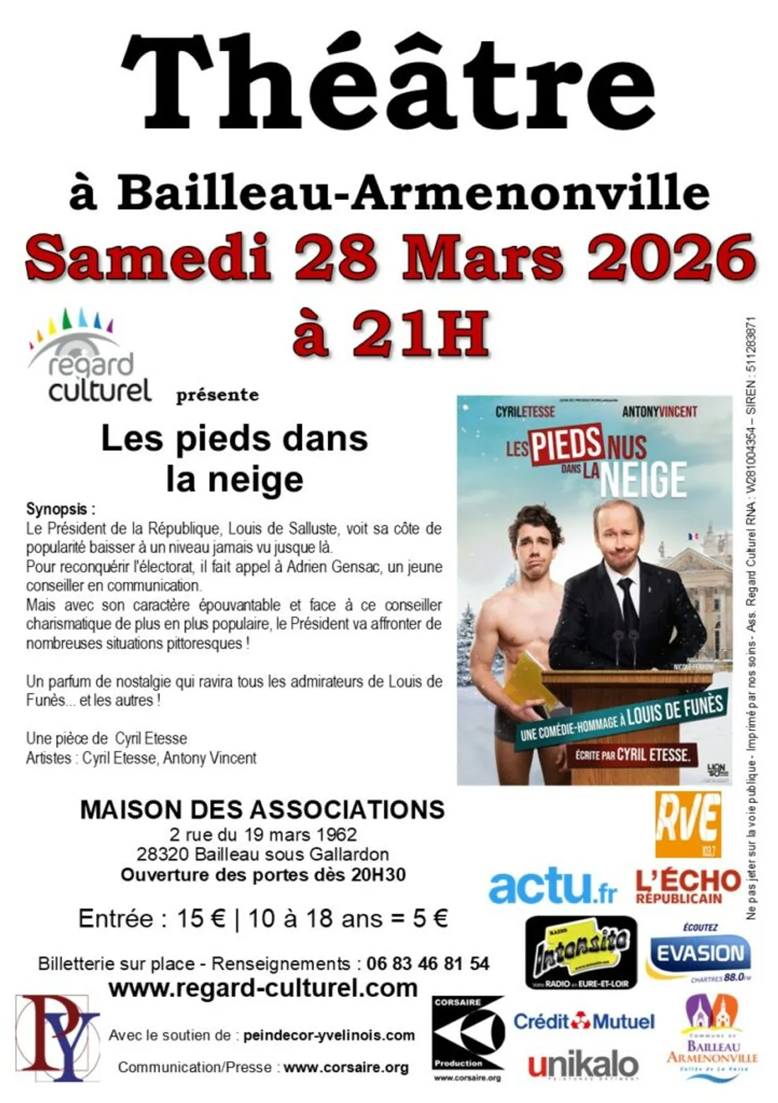 BAILLEAU-ARMENONVILLE - Spectacle : Les pieds nus dans la neige