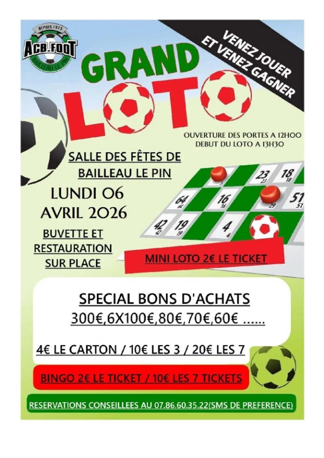 BAILLEAU-LE-PIN - Loto de l'ACB Foot
