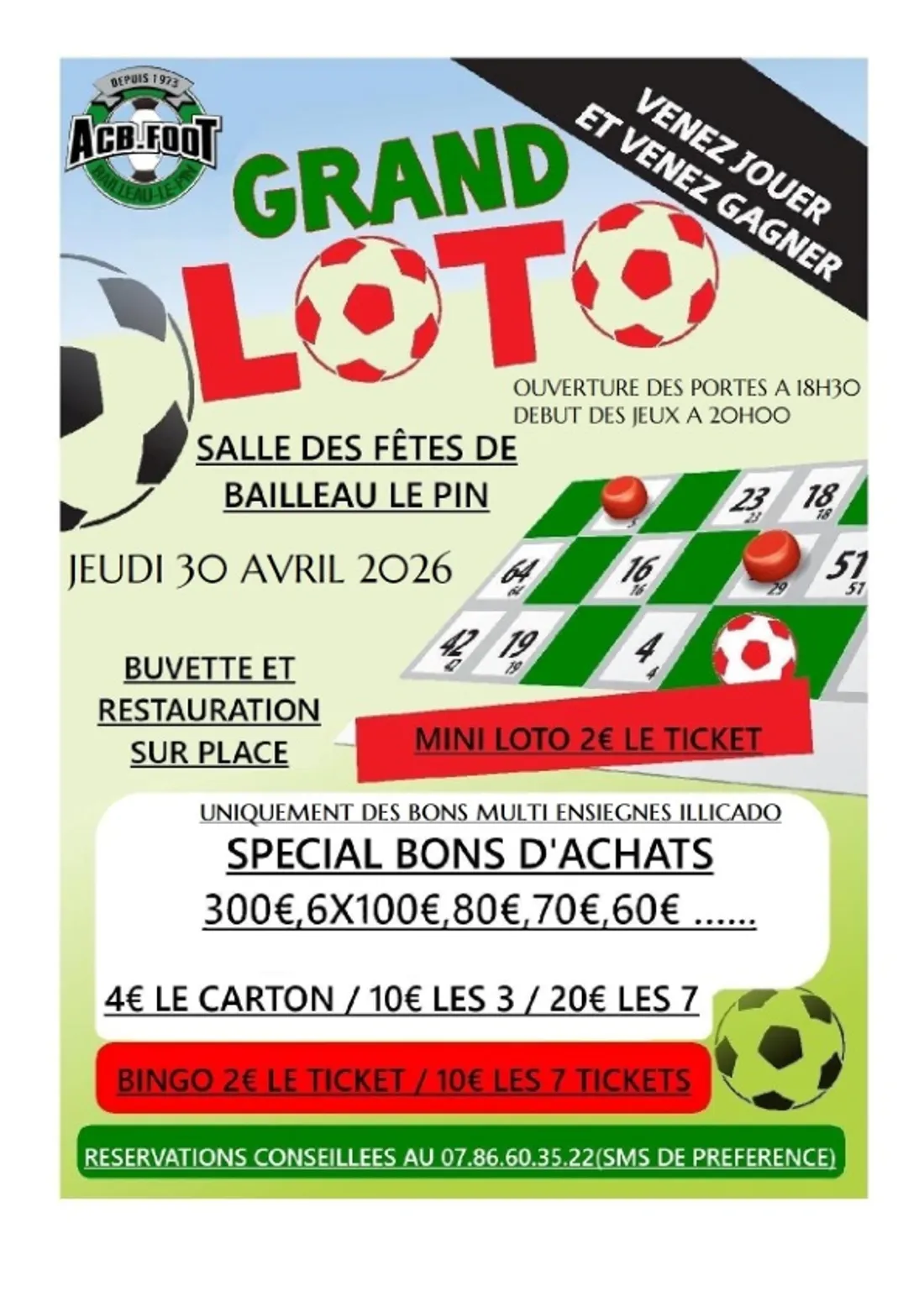 BAILLEAU-LE-PIN - Loto de l'ACB Foot