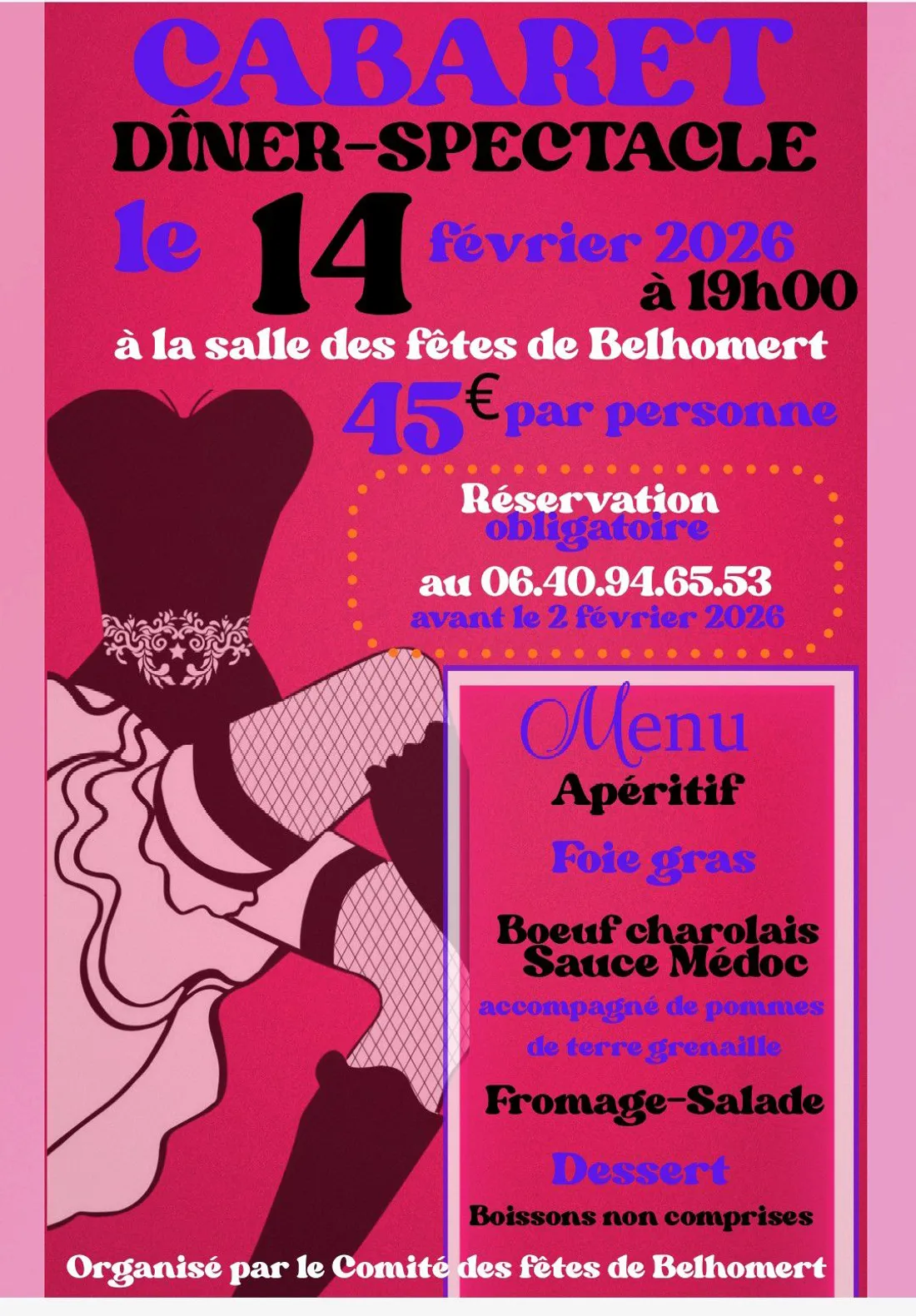 BELHOMERT-GUÉHOUVILLE - Cabaret dîner spectacle