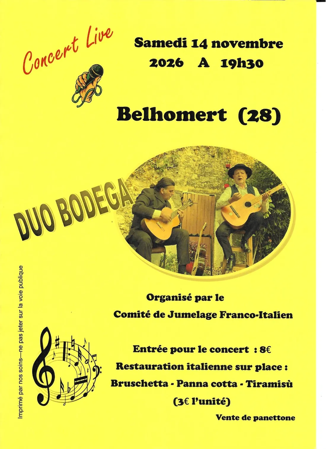 BELHOMERT-GUÉHOUVILLE - Concert : Duo Bodega
