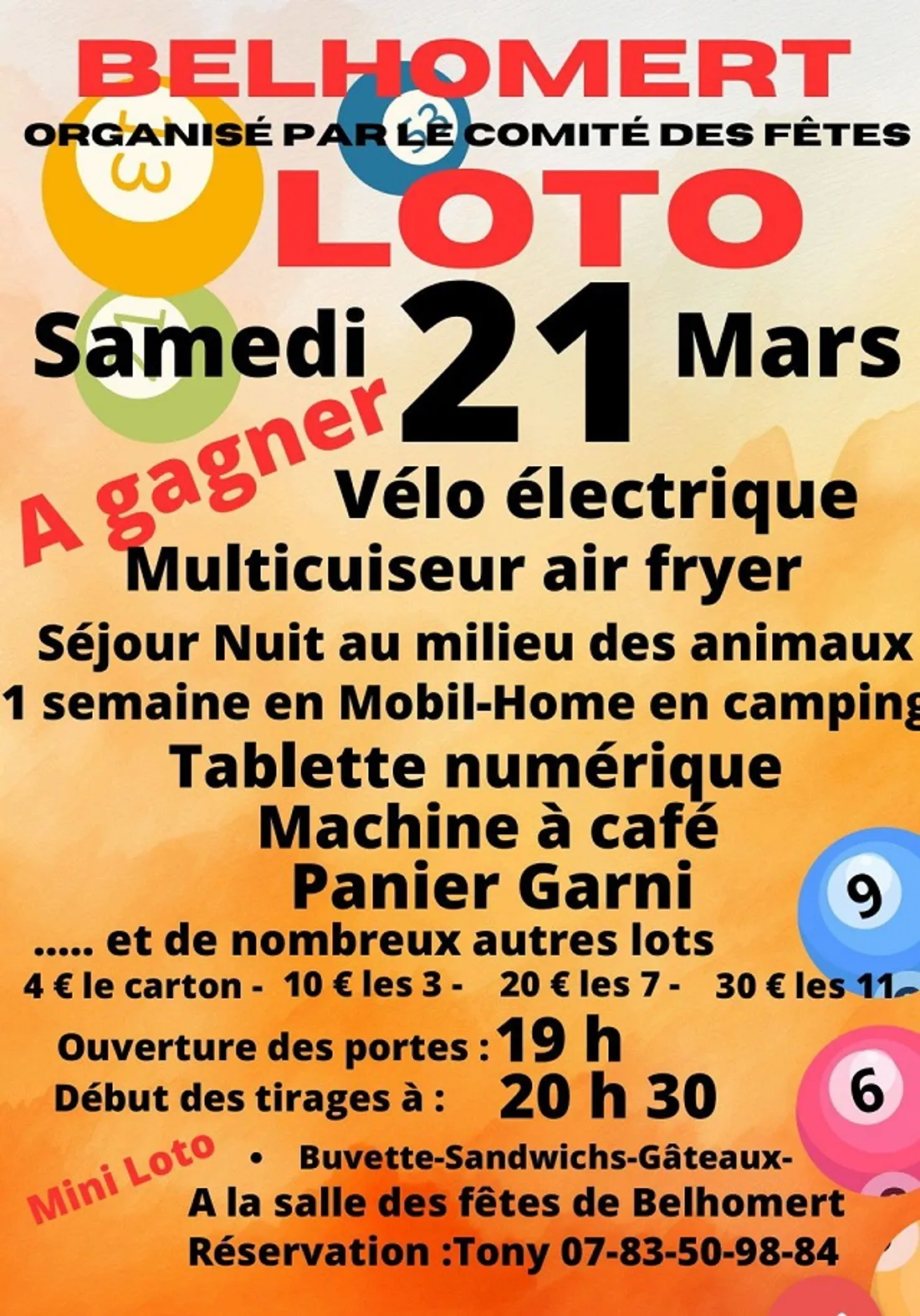 BELHOMERT-GUÉHOUVILLE - Loto du comité des fêtes