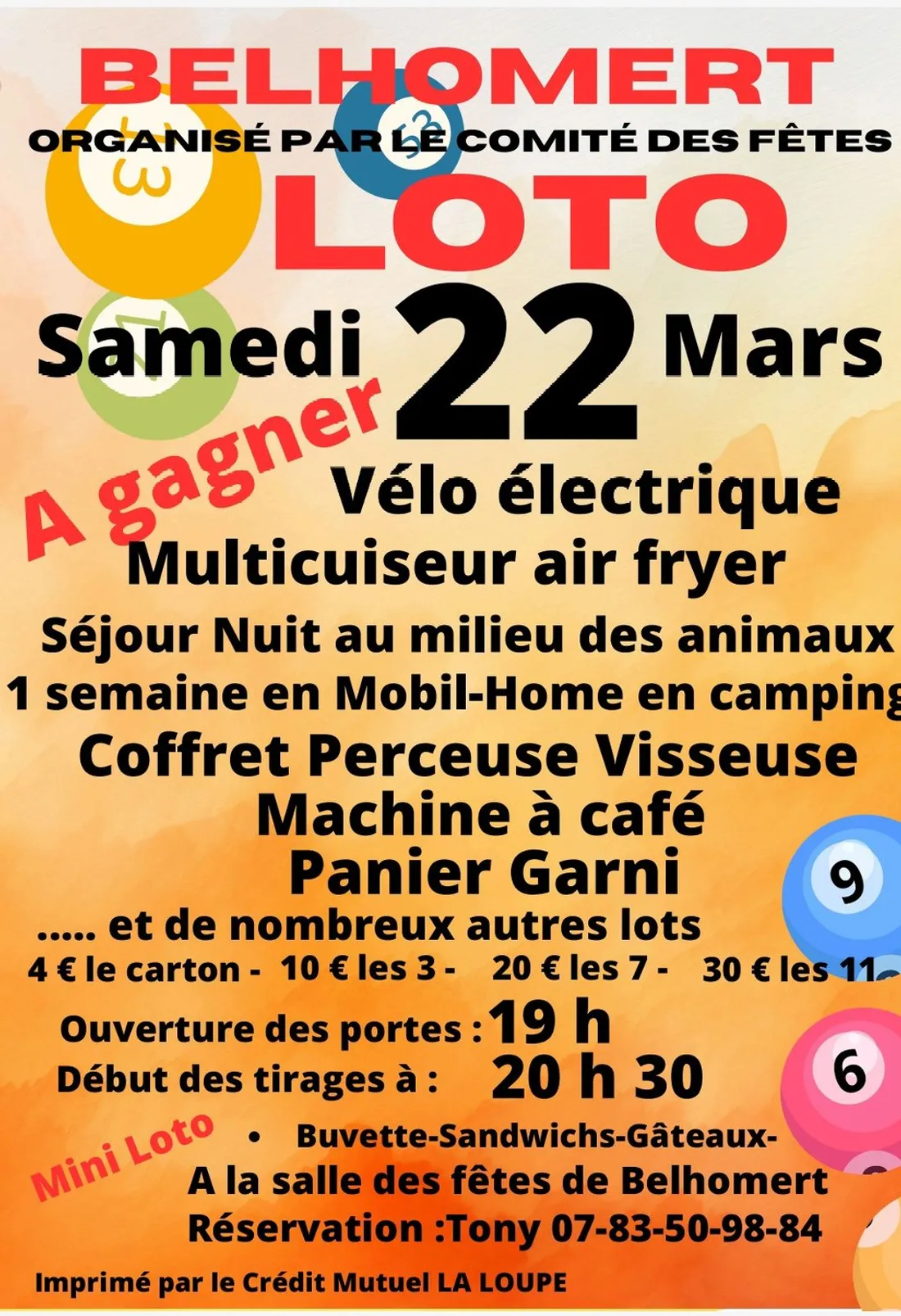 BELHOMERT-GUÉHOUVILLE - Loto du comité des fêtes